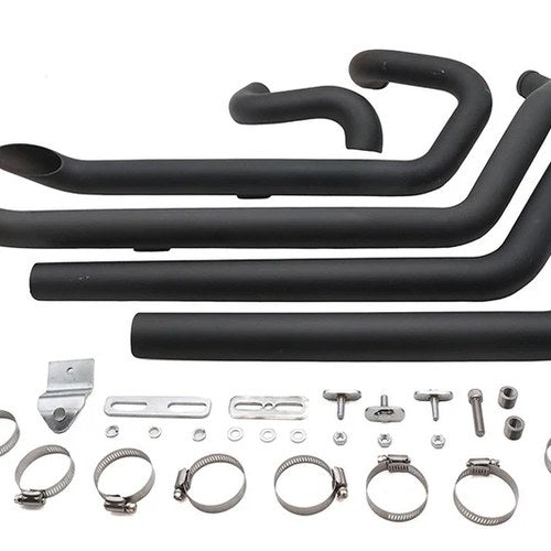 Wyatt Gatling Fxst Street Fighter Drag Pipe Set Black for Harley-Davidson