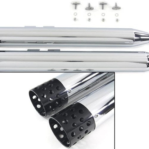 Muffler Set with Black Shooter Style Ends for Harley-Davidson
