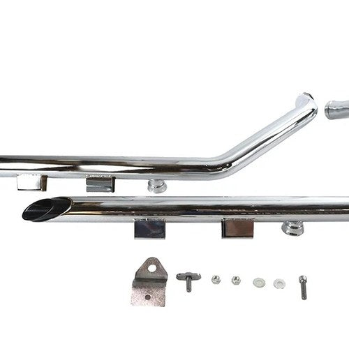 Wyatt Gatling Exhaust Drag Pipe Set Slash Cut Chrome for Harley-Davidson