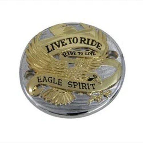 Gold Inlay Live to Ride Ignition System Cover for Harley-Davidson