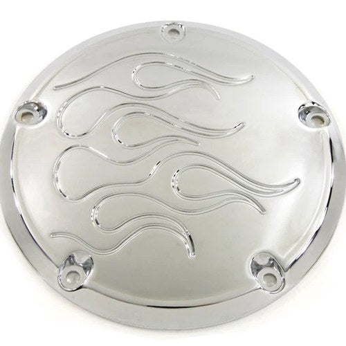 Flame Derby Cover Chrome for Harley-Davidson