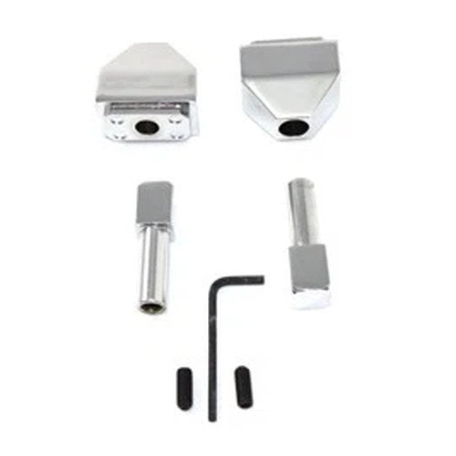 Chrome Rear Axle Adjuster Cap Set Pyramid Style for Harley-Davidson