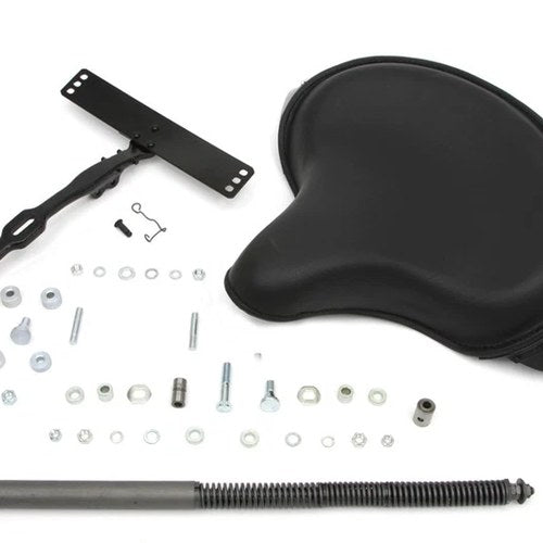 Black Leather Deluxe Solo Seat Kit for Harley-Davidson