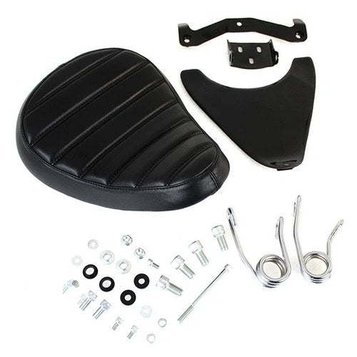 Spring Mount Bates Tuck and Roll Solo Saddle Seat Kit for Harley-Davidson