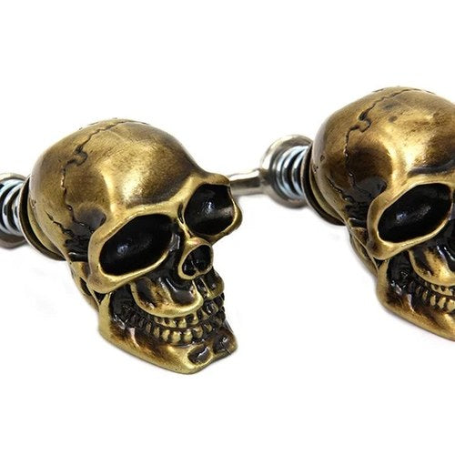 Gold Skull License Plate Bolt Set for Harley-Davidson
