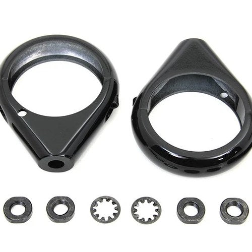 Black Turn Signal Clamp Kit 49mm Forks for Harley-Davidson