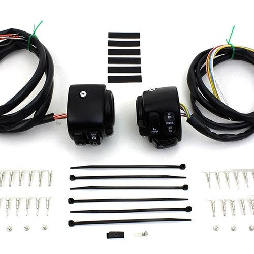 Handlebar Control Switch Housing Kit Black for Harley-Davidson