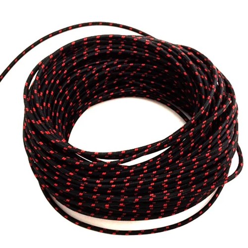 Black with Red Dot 25' Braided Wire for Harley-Davidson