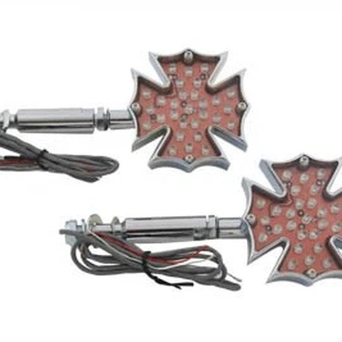 Fireman Cross Turn Signal Set Long Stud for Harley-Davidson