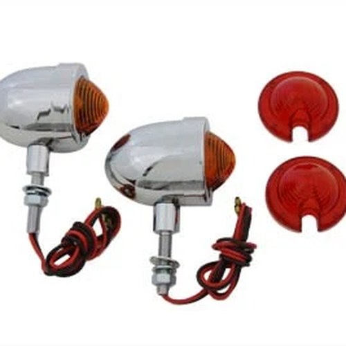 Chrome Egg Style Marker Lamp Set for Harley-Davidson