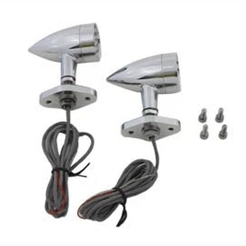 Turn Signal Set Bullet Amber with Mount Base for Harley-Davidson