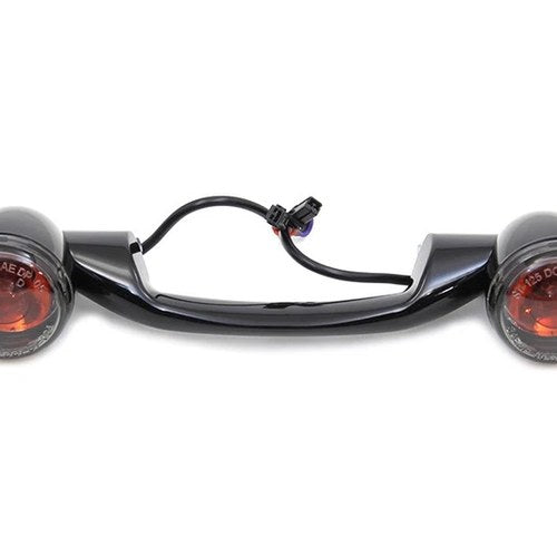 Black Revox Turn Signal Bar with Lamps for Harley-Davidson
