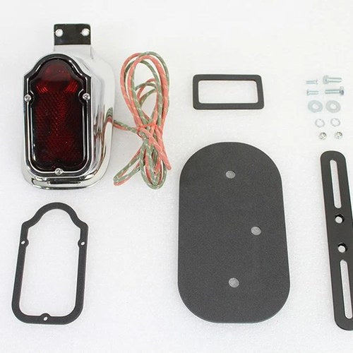 Replica Chrome Tombstone Style Tail Lamp Assembly for Harley-Davidson