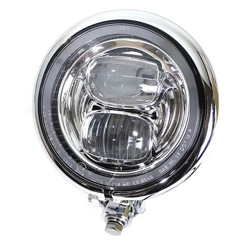 5-3/4 inch Bates Style LED Headlamp Chrome for Harley-Davidson