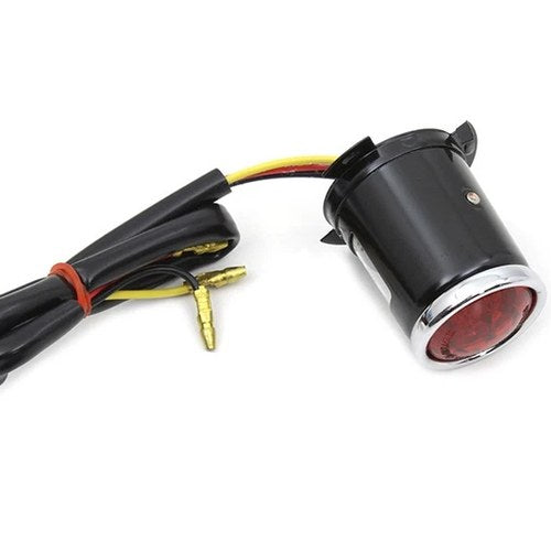 Black 1 inch Round Tail Lamp for Harley-Davidson