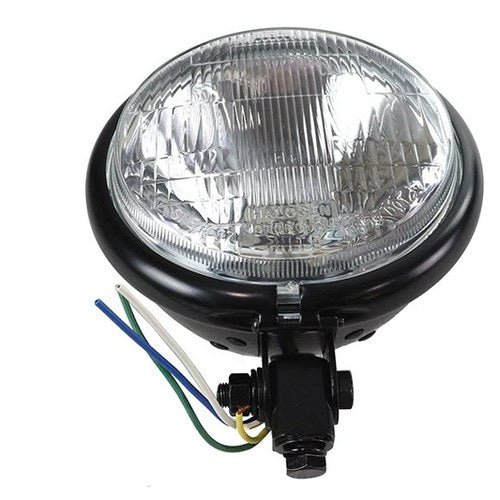 5-3/4 inch Black Round Headlamp for Harley-Davidson