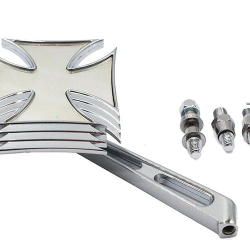 Chrome Maltese Mirror with Billet Girder Stem for Harley-Davidson