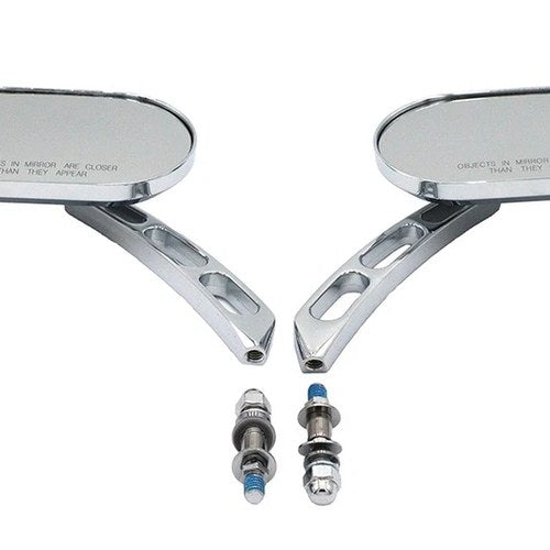 Oblong Mirror Set Chrome Billet for Harley-Davidson