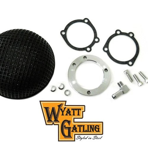 Wyatt Gatling Round Mesh Air Cleaner Black for Harley-Davidson
