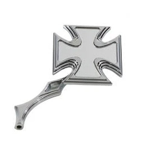 Chrome Maltese Mirror with Diamond Billet Stem for Harley-Davidson