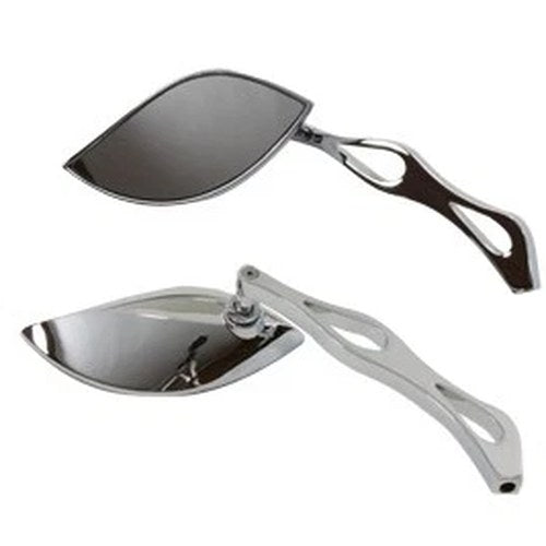 Baroque Mirror Set with Billet Teardrop Stems for Harley-Davidson