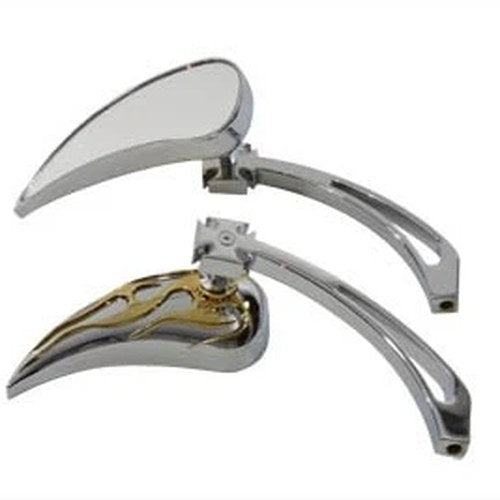 Chrome Billet Teardrop Mirror Set for Harley-Davidson