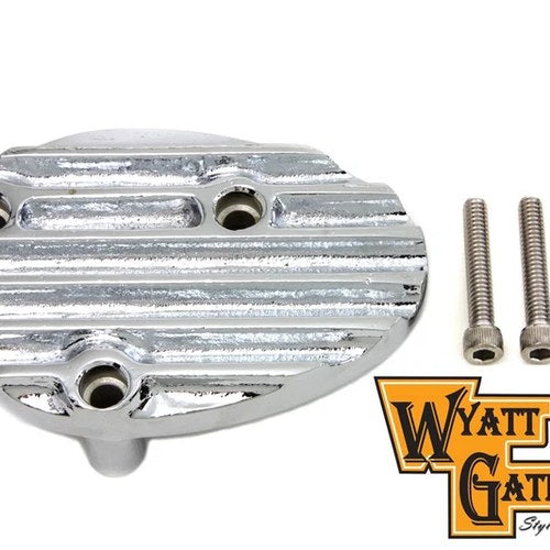 Wyatt Gatling Chrome Finned Carburetor Cover for Harley-Davidson