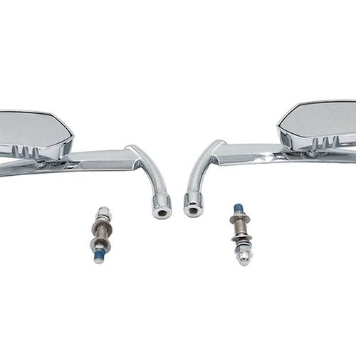 Teardrop Apache Style Mirror Set Billet Chrome for Harley-Davidson