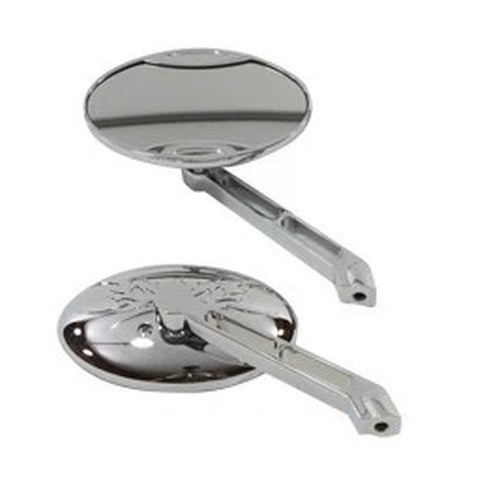 Oval Mirror Set Chrome for Harley-Davidson