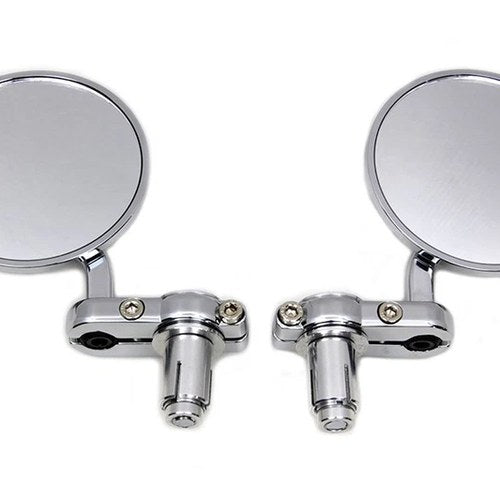 Cafe Style Mirror Set Chrome for Harley-Davidson