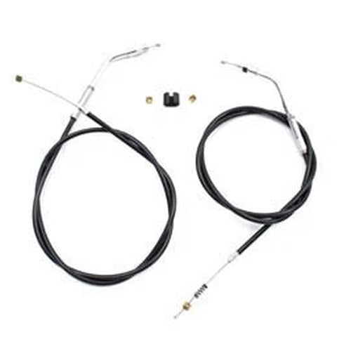 Black Throttle and Idle Cable Set with 44.81 inch Casing for Harley-Davidson