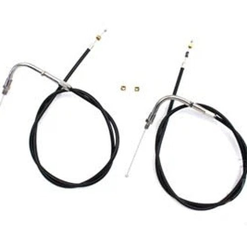 33-1/2 inch Black Throttle and Idle Cable Set for Harley-Davidson