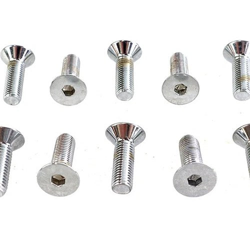 Allen Flat Head Screws Chrome 5/16 inch x 1 inch for Harley-Davidson