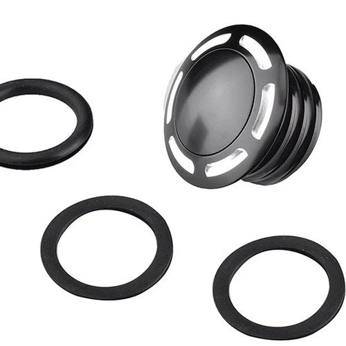 Slot Pop Up Vented Gas Cap Black for Harley-Davidson
