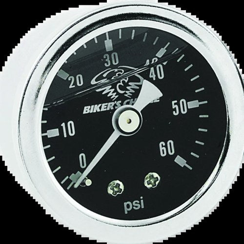 Bikers Choice Black Face Liquid Filled Oil Pressure Gauge For 0-60 Psi 1/8 Npt