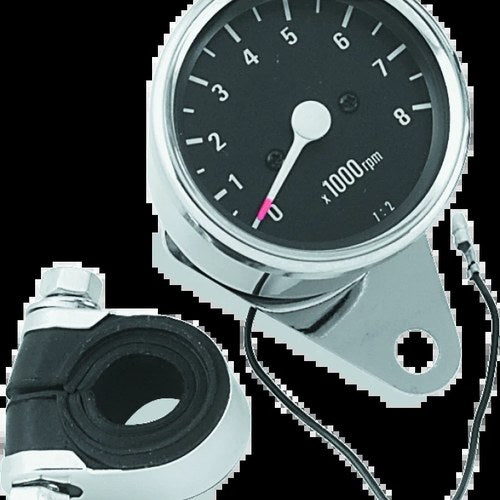 Bikers Choice For Big Twin & XL Mechanical Custom Mini Tachometer Black Face