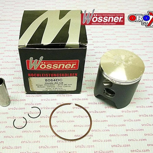 Wossner 54mm Piston Kit C, Honda RS125 2003-2007, NO Holes / Domed