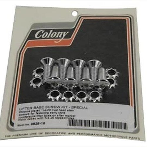 Colony Tappet Block Screw Kit Chrome - Part #9828-16