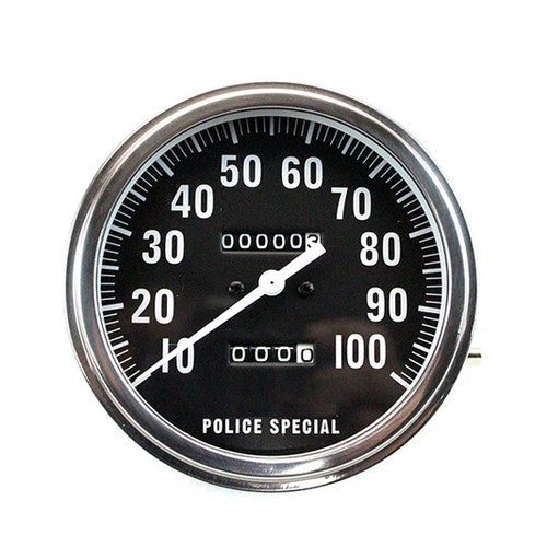 V-Twin 71473F Replica Police 1:1 Speedometer