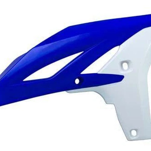 R-TECH BLUE/WHITE Radiator Scoops Yamaha YZ250F 2010-2013
