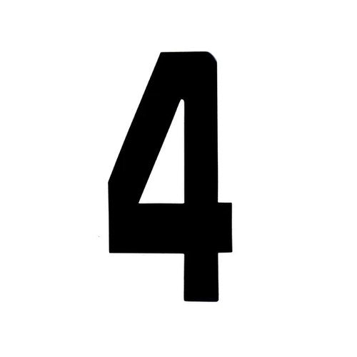 Black 6" Race Numbers - 4 Four, Each, Vinyl Sticker