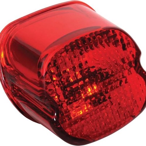 DS LED Laydown Taillight Lens w/ Bottom Window Red Harley Davidson 142172