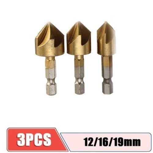 Counter Sink Drill Bit Set 1/4'' 6mm-19mm 3PCS