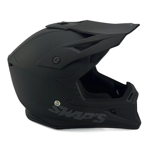 Swaps Motocross Helmet S818 - Matt Black - Size XL 61cm - 62cm