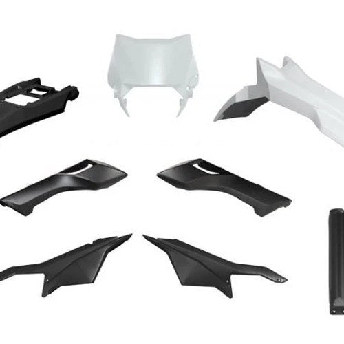 R-TECH WHITE/BLACK Plastic Kit 6PCS Surron Ultra Bee 2023-2024