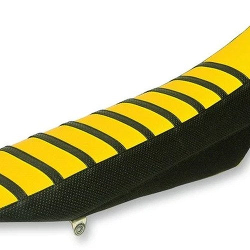 Flu Designs Pro Rib Prs Seat Cover Black/Yellow 45503 for Suzuki RM125 2001-2008
