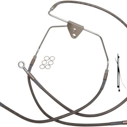 DS Braided Brake Line Kit Non-ABS Front +10" Harley Davidson #143683