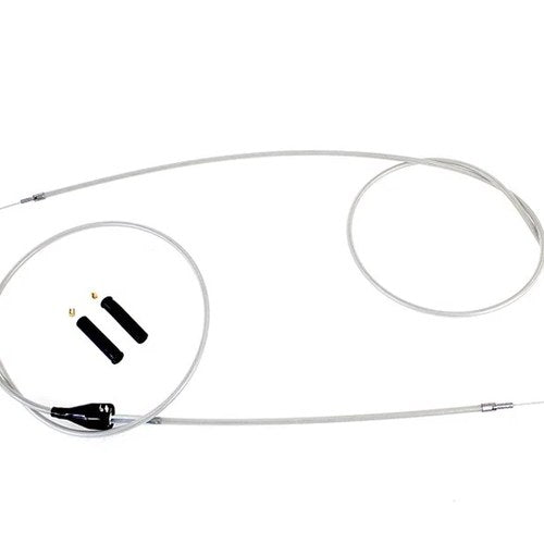 Stainless Steel Throttle and Idle Cable Set Clear Coat +8 in for Harley-Davidson