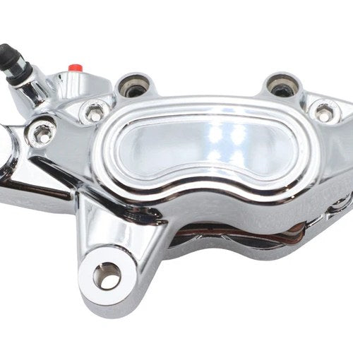 Chrome Front 4 Piston Left Side Caliper for Harley-Davidson