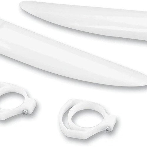 UFO Fork Tube Protectors White #KA03711280 for Kawasaki KX85/KX80